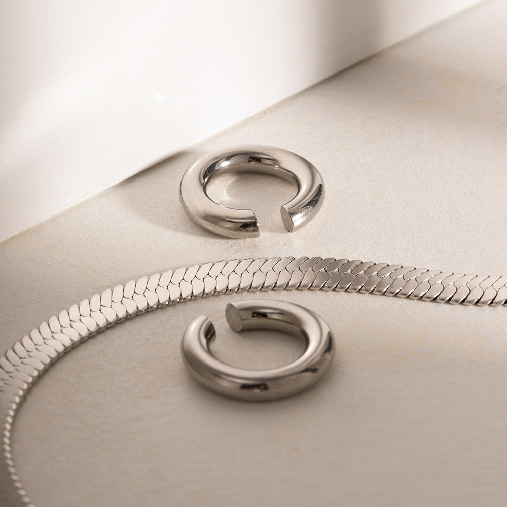 Earcuff Liso Plateado