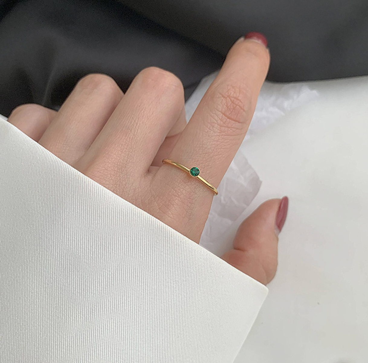 Anillo Zirconia Verde