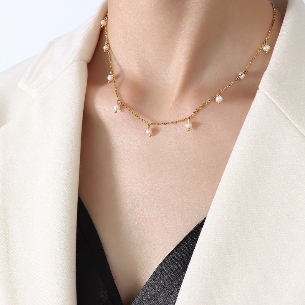 Collar perlas colgantes