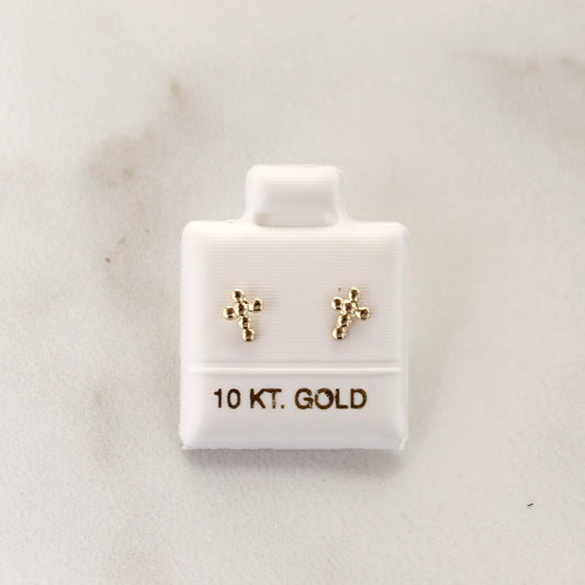 Piercing Cruz Oro 10k (precio por 1 arete)