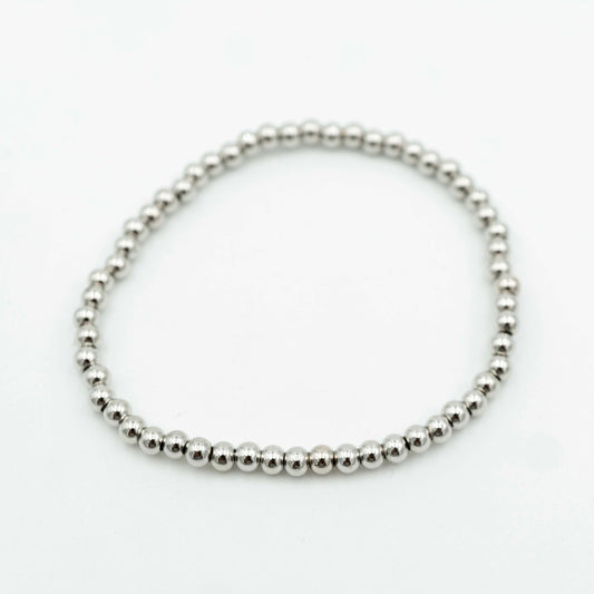 Pulsera Bolitas Plateada (Rodio)