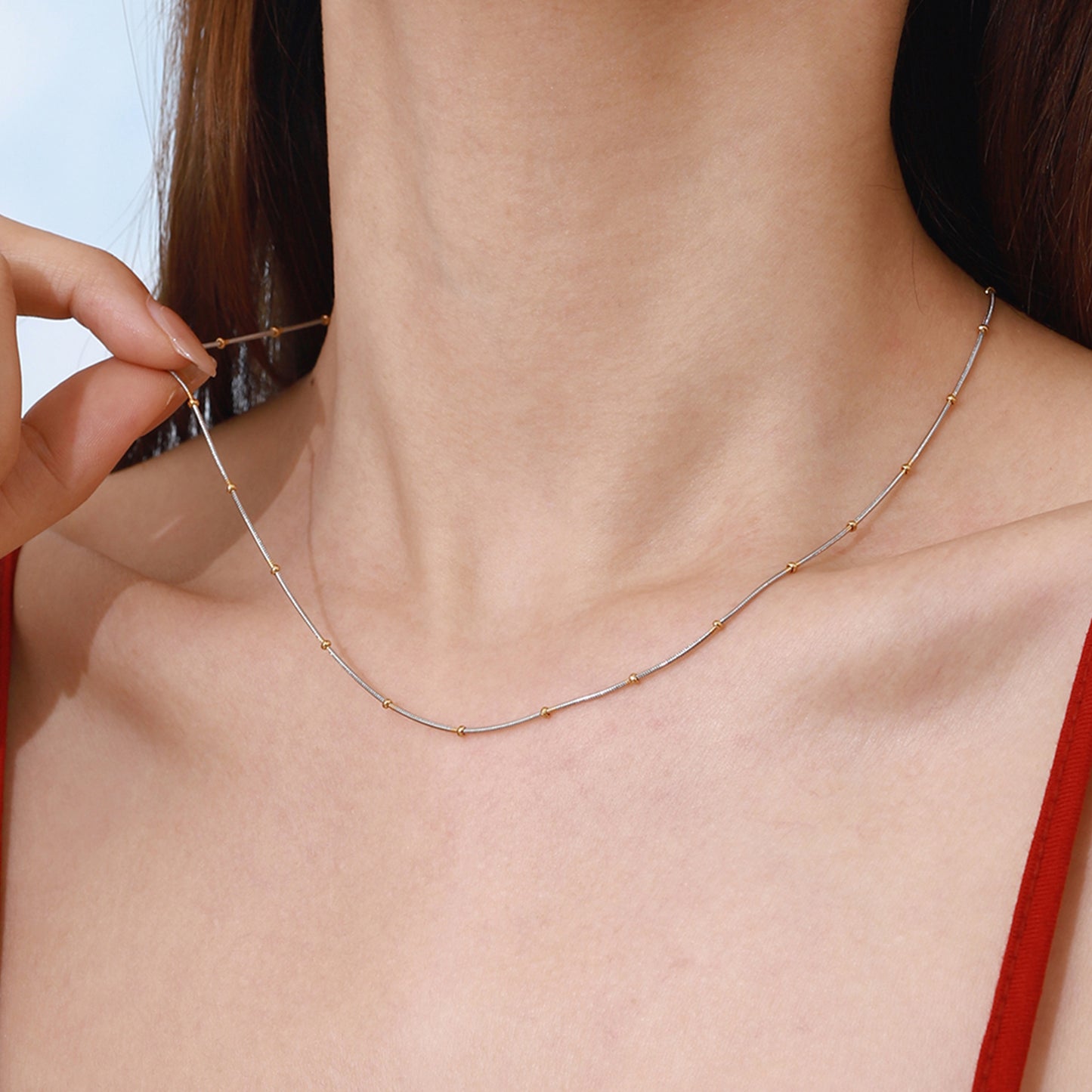 Collar Simple Bolitas Dual