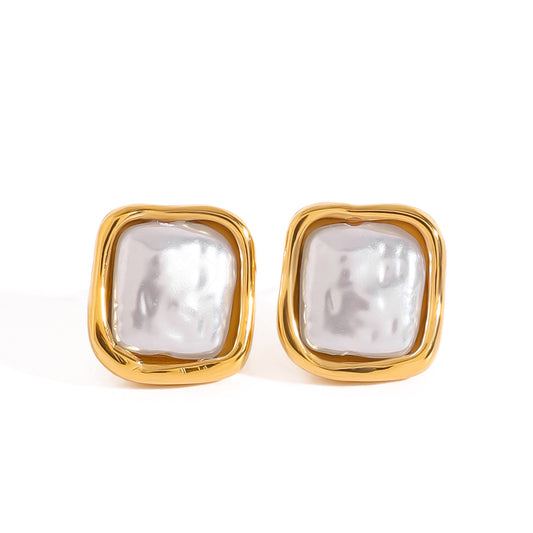 Aretes Cuadrado Perla