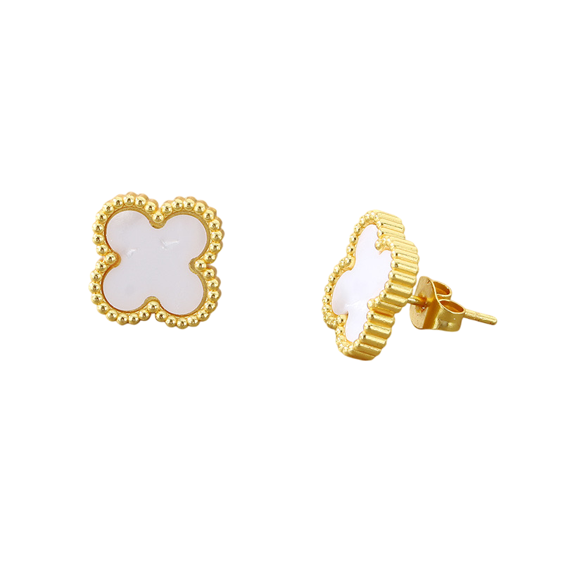 Aretes Trébol Blancos