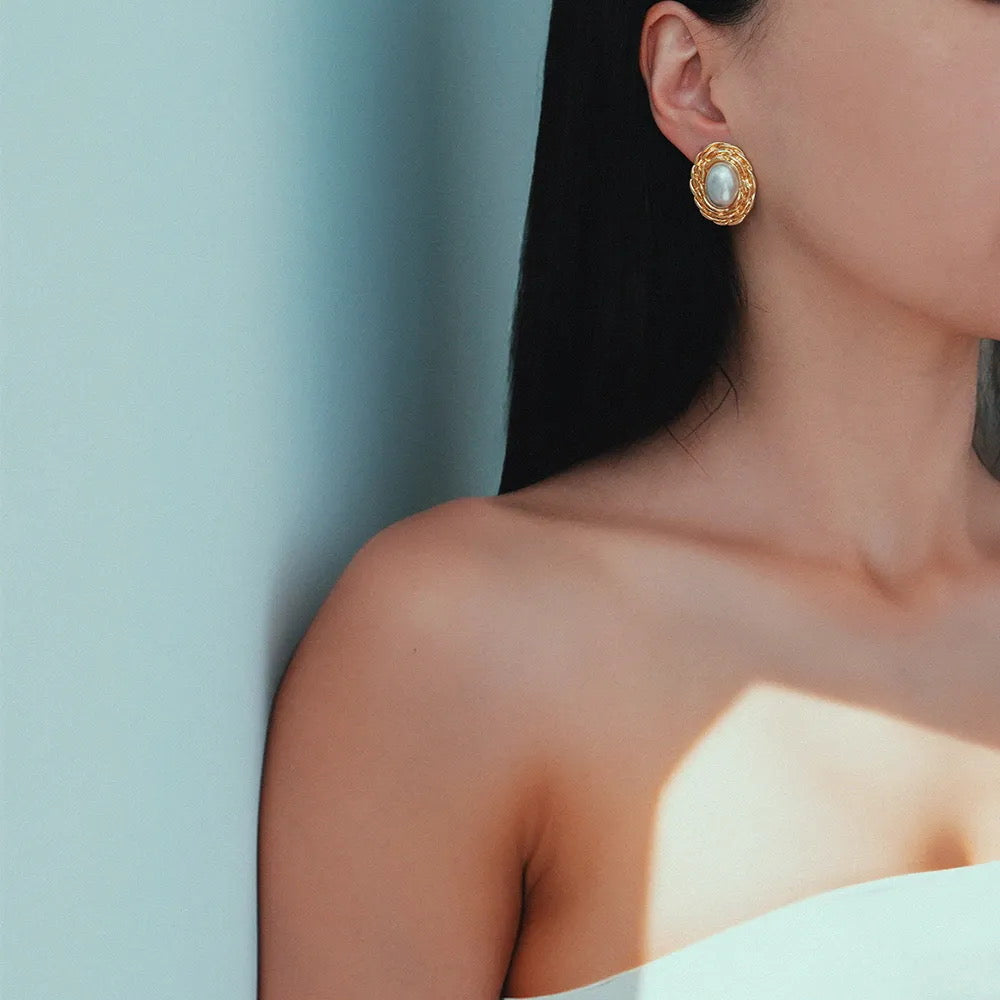 Aretes White Pearl