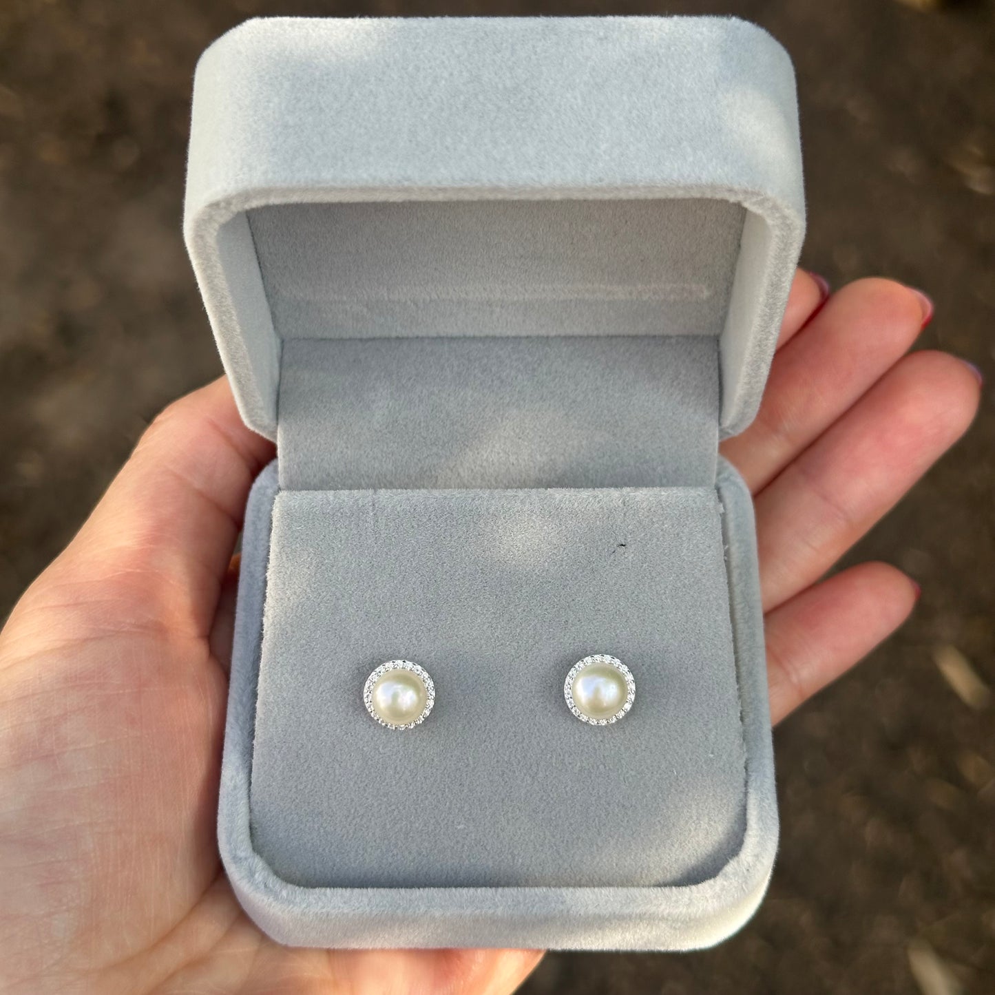 Aretes Perla Zirconia Pave CZ