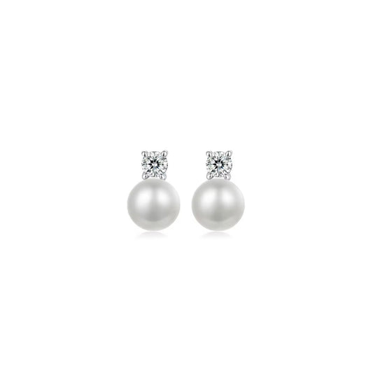 Aretes Perla Moissanita 0.1ct