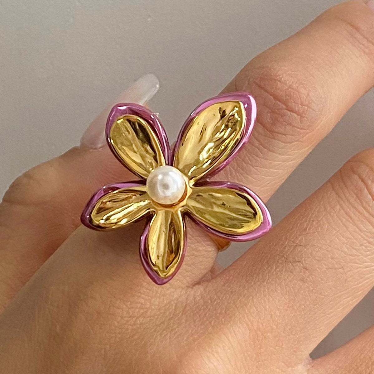 Anillo Flor Rosa