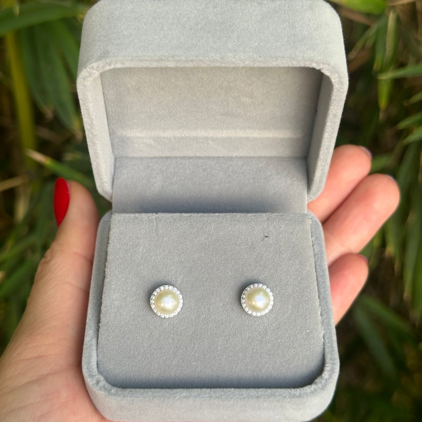 Aretes Perla Zirconia Pave CZ