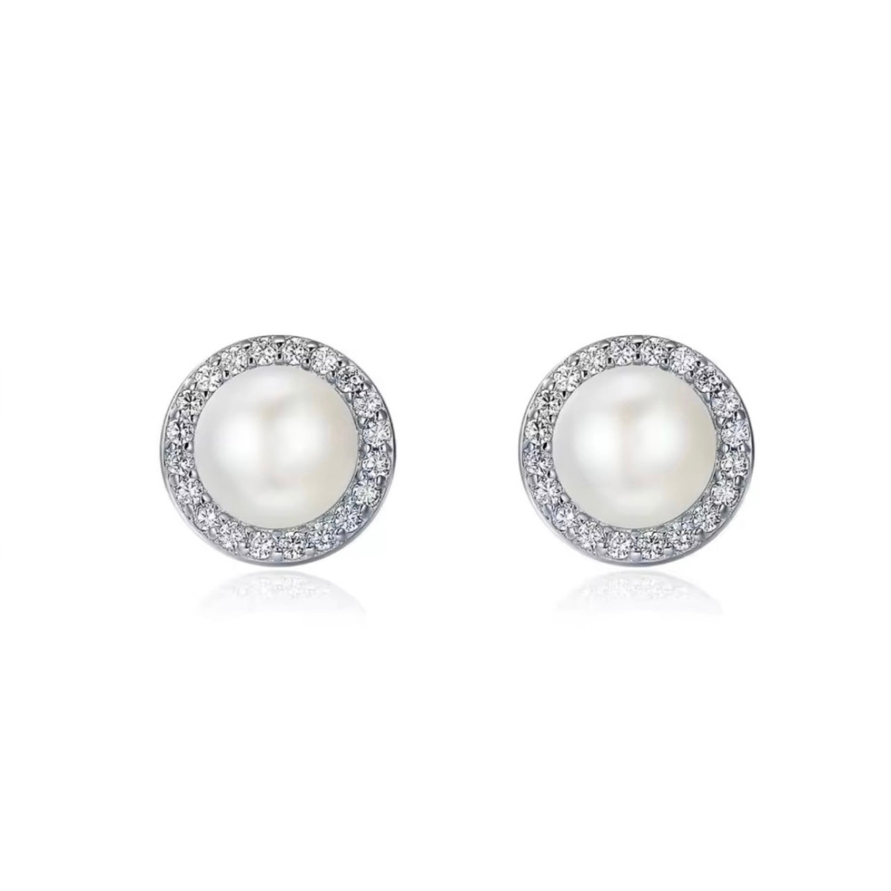 Aretes Perla Zirconia Pave CZ