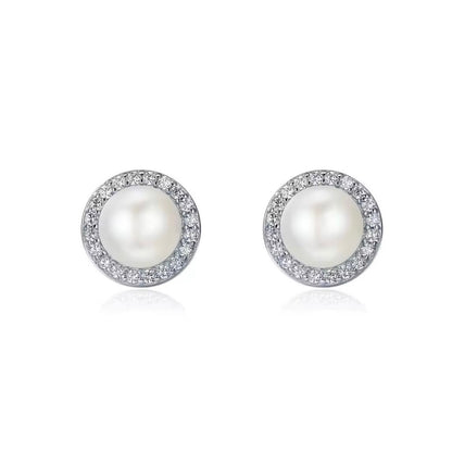 Aretes Perla Zirconia Pave CZ
