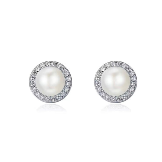 Aretes Perla Zirconia Pave CZ