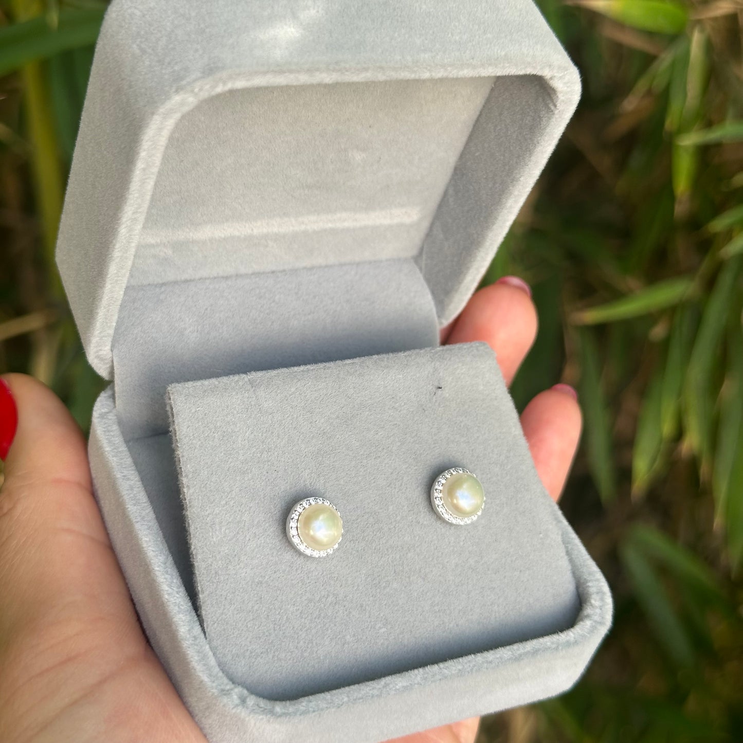 Aretes Perla Zirconia Pave CZ