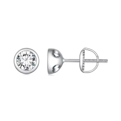 Aretes Round Moissanite .5ct