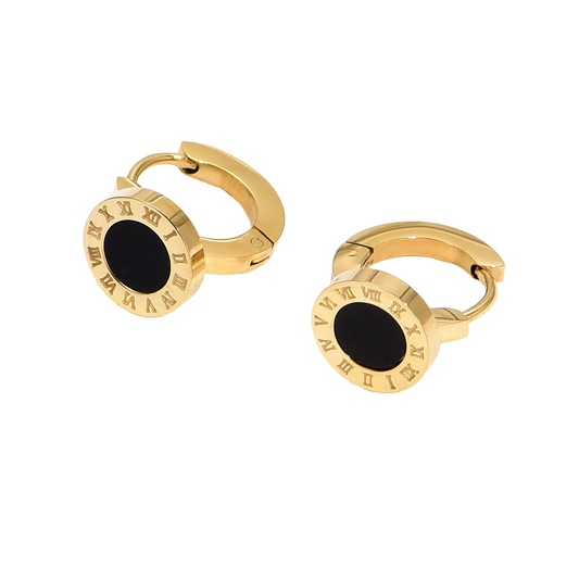Aretes Bisel Negro Romano