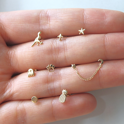 Piercing Fantasma Oro 10k (precio por 1 arete)