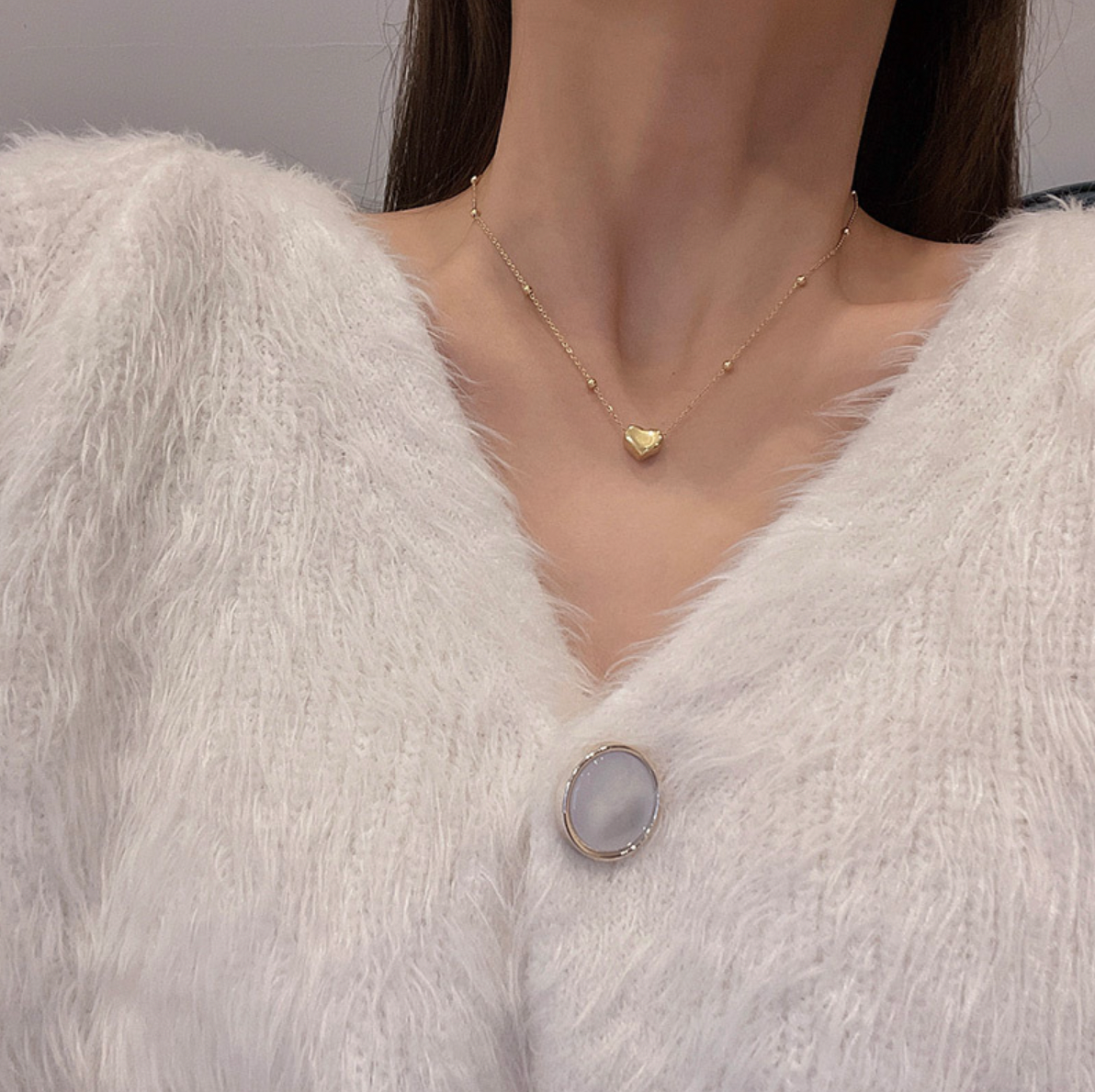 Collar Corazón Bolitas